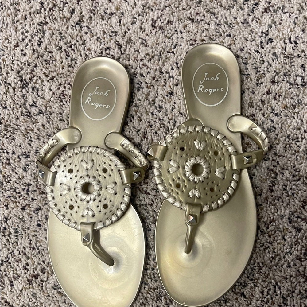 Jack Rogers Metallic Gold Sandals - Picture 2 of 3